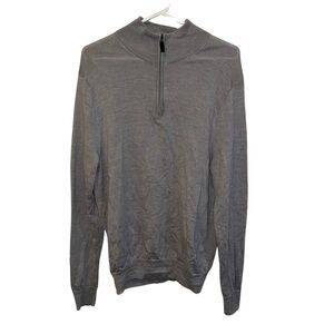 Jos. A. Bank Gray Zip Up Sweater with Ribbed Details